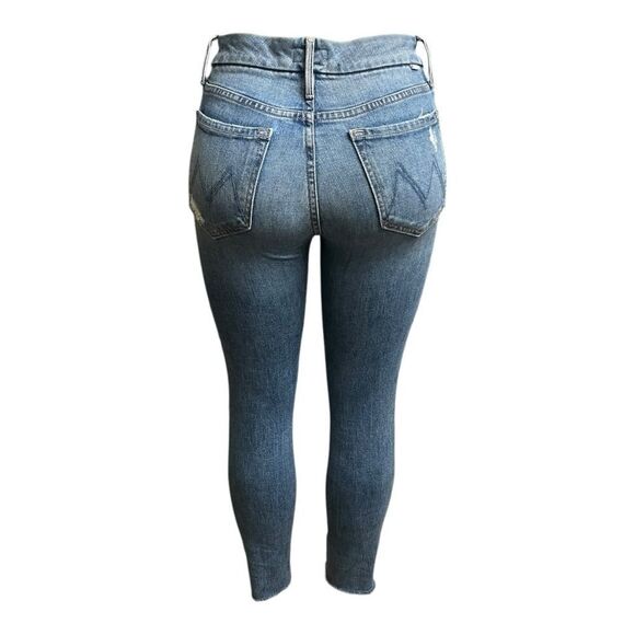 Mother Blue  The looker ankle Fray  Not Cut and Paste Distressed Women's Jeans - Picture 4 of 12